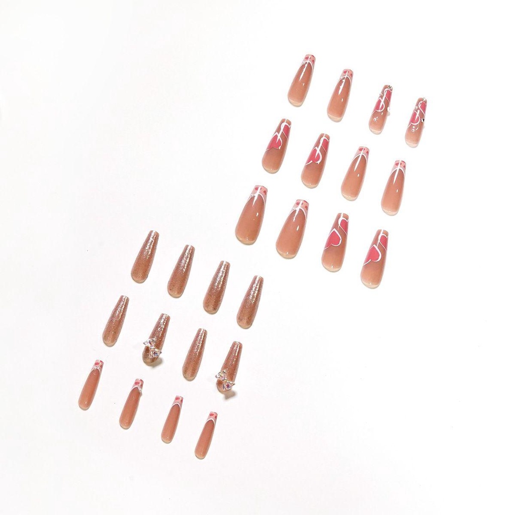 [Hàng mới về] Set 24 móng tay giả thời trang có thể tháo rời