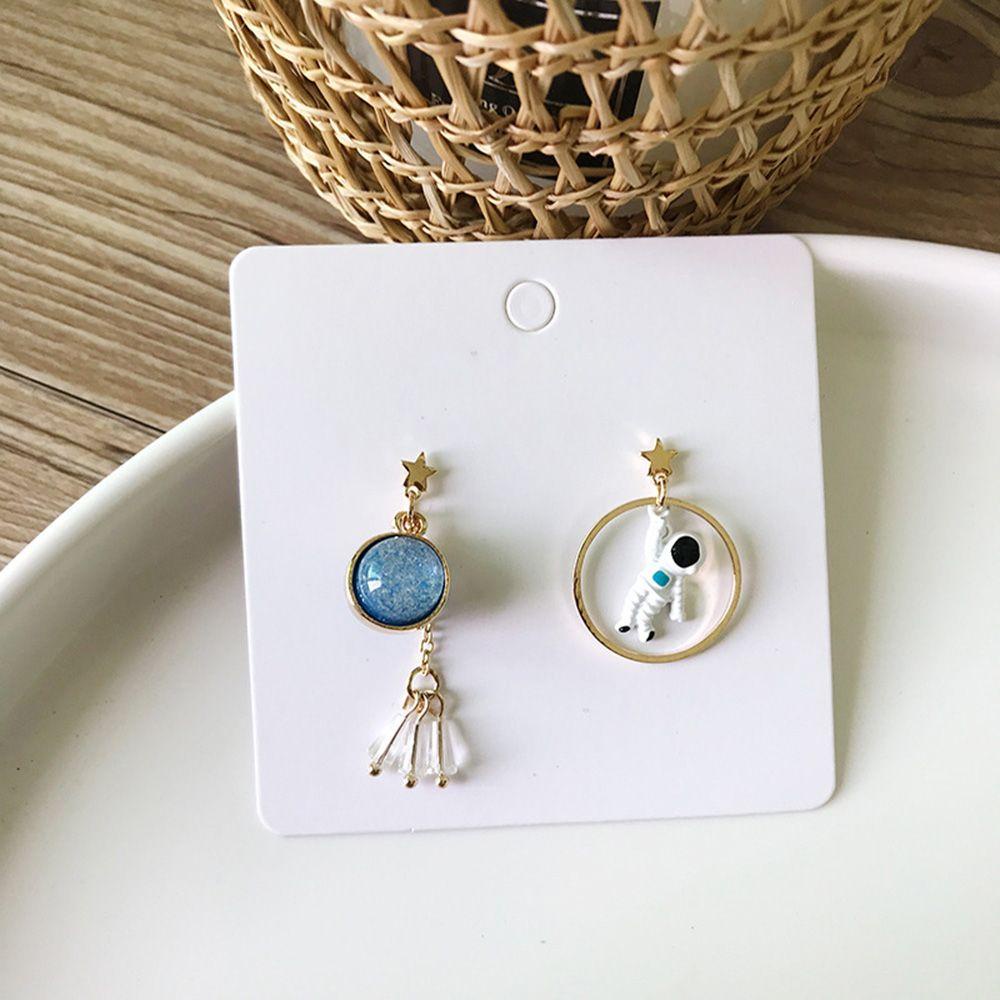 Bông Tai Chuỗi Hình Tròn Phối Tua Rua Ngôi Sao / Phi Hành Gia / Hành Tinh Phong Cách Hàn Quốc Thời Trang Cho