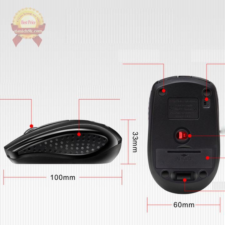 [BH 12 tháng] Chuột không dây wireless mouse Limeide Q5 1000DPI