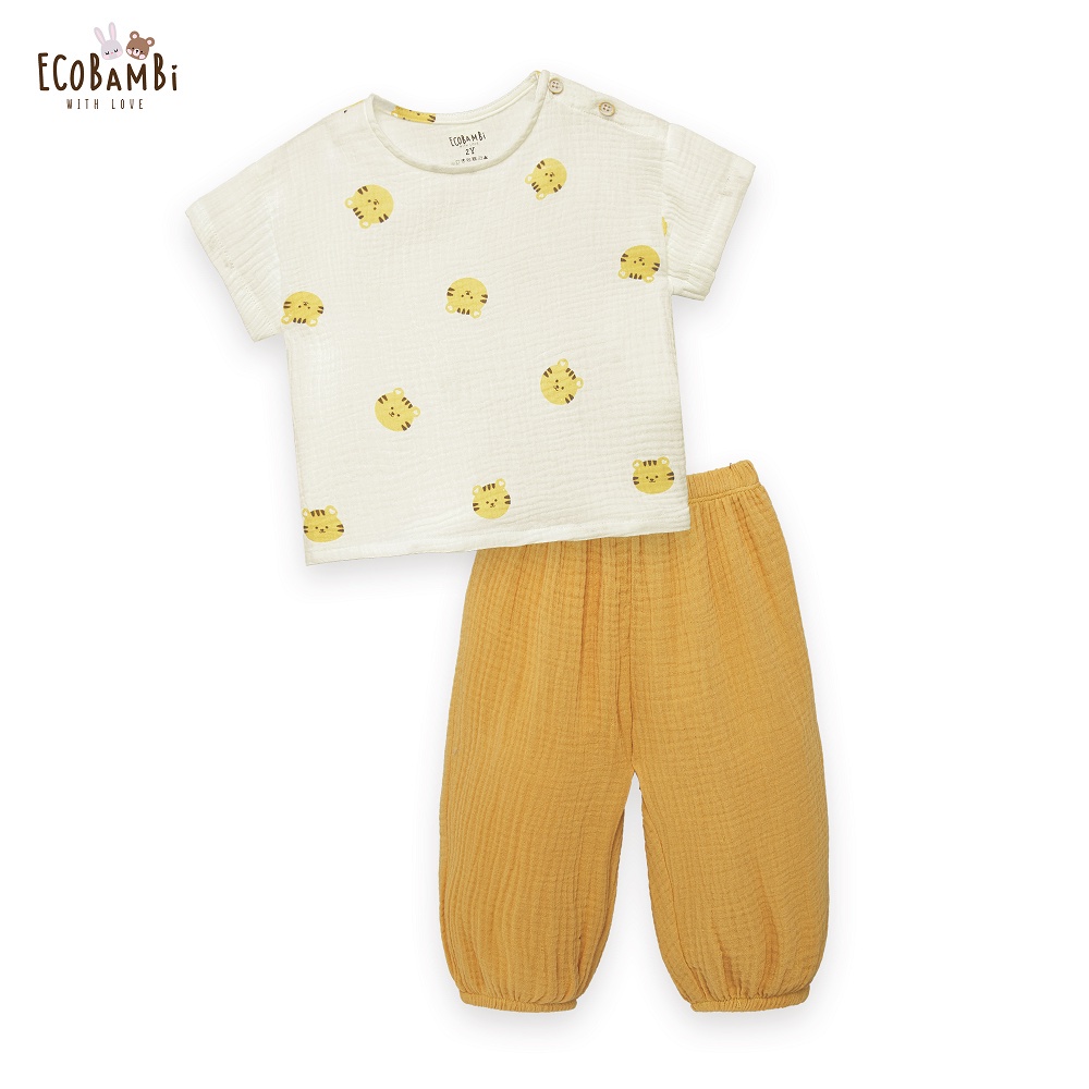 Outlet - Bộ cài chéo tay dài cho bé sơ sinh ECOBAMBI