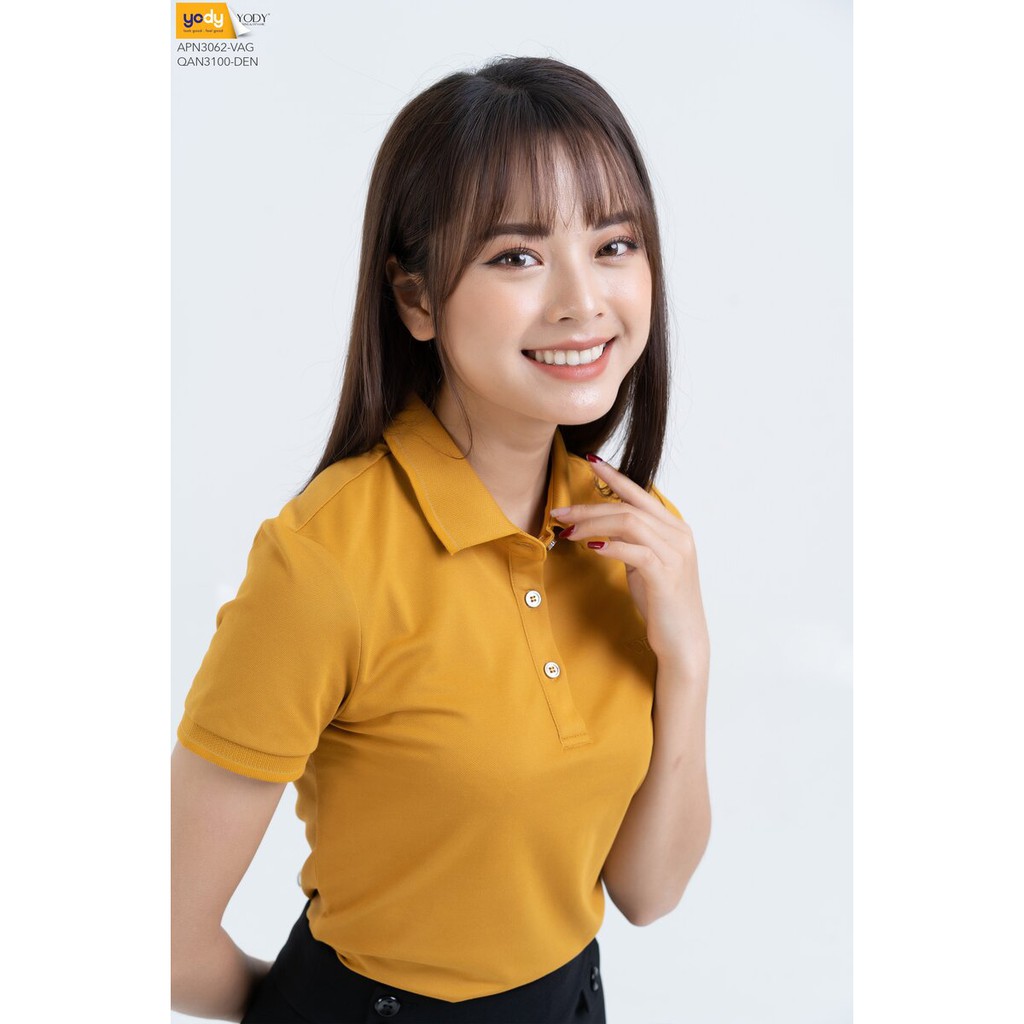 Áo Phông Nữ YODY Polo Nữ Pique Mắt Chim Chất Liệu Số 1 Thế Giới Mát Mềm Mịn APN3062