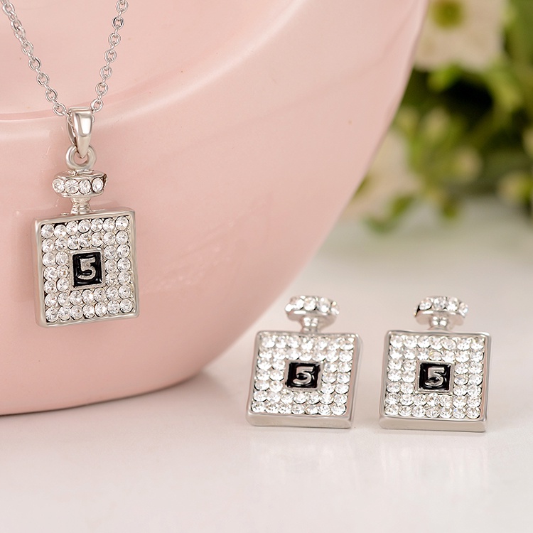 Vòng cổ Mặt Hình Bình Nước Hoa Đính Đá Pha Lê Thanh Lịch Thời Trang Cho Nữ