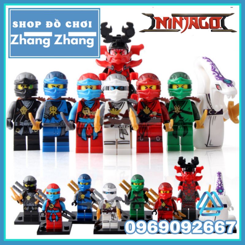 Đồ chơi Xếp hình Ninjago Masters of Spinjitzu gồm Pythor - Kozu - Kai - Lloyd - Cole - Jane - Nha Minifigures Xinh X0143