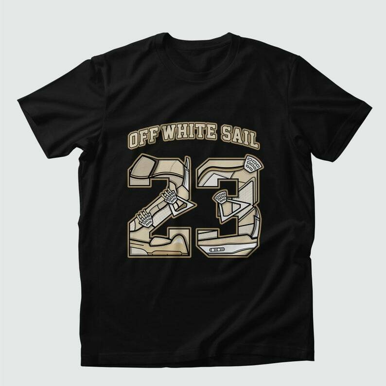 Số 23 Te41 Tên Áo thun Unisex Trận đấu Jordan 4 Retro Off-White Sail