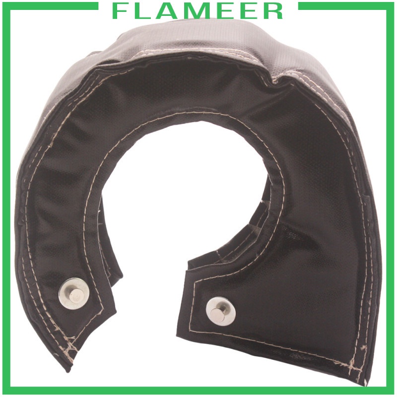 [FLAMEER] Fiber T6 Turbo Charger BLANKET heat shield cover BLACK  , w/ 2 Springs