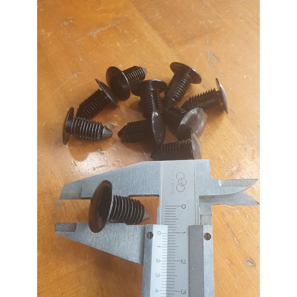 Set 20 đinh tán nhựa lỗ 10mm/11mm màu đen cho xe hơi Ford, ô tô - Chốt vít nhựa