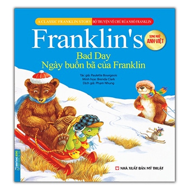 Sách - Combo 2 cuốn Bộ truyện về chú rùa nhỏ Franklin - Franklin tập xe đạp và Ngày buồn bã của Franklin