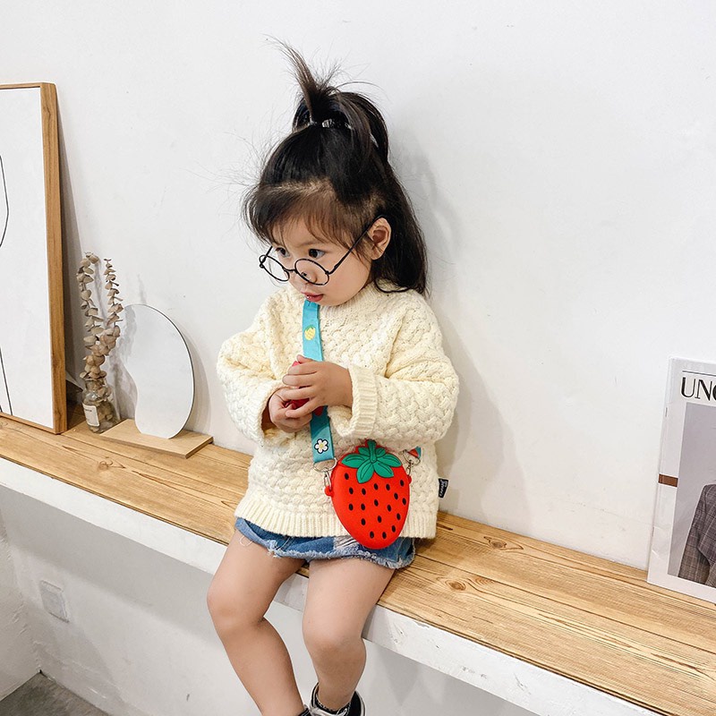Túi đeo chéo silicon hình trái cây và hình ly nước dễ thương cho bé