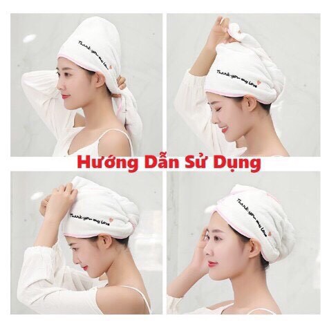 Khăn quấn đầu lau khô tóc - siêu thấm hút
