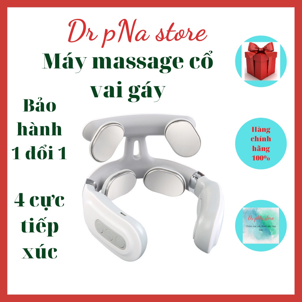 Máy massage cổ vai gáy 4 cực tiếp xúc thông minh, 16 mức độ điều chỉnh công nghệ điện xung hiệu quả