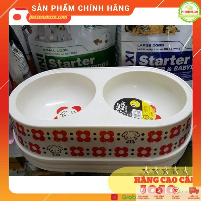 Bát ăn nhựa đôi cho chó mèo ⚜FREESHIP⚜ BO-3031A bát ăn nhựa mika trơn láng dễ vệ sinh đạt chuẩn châu âu