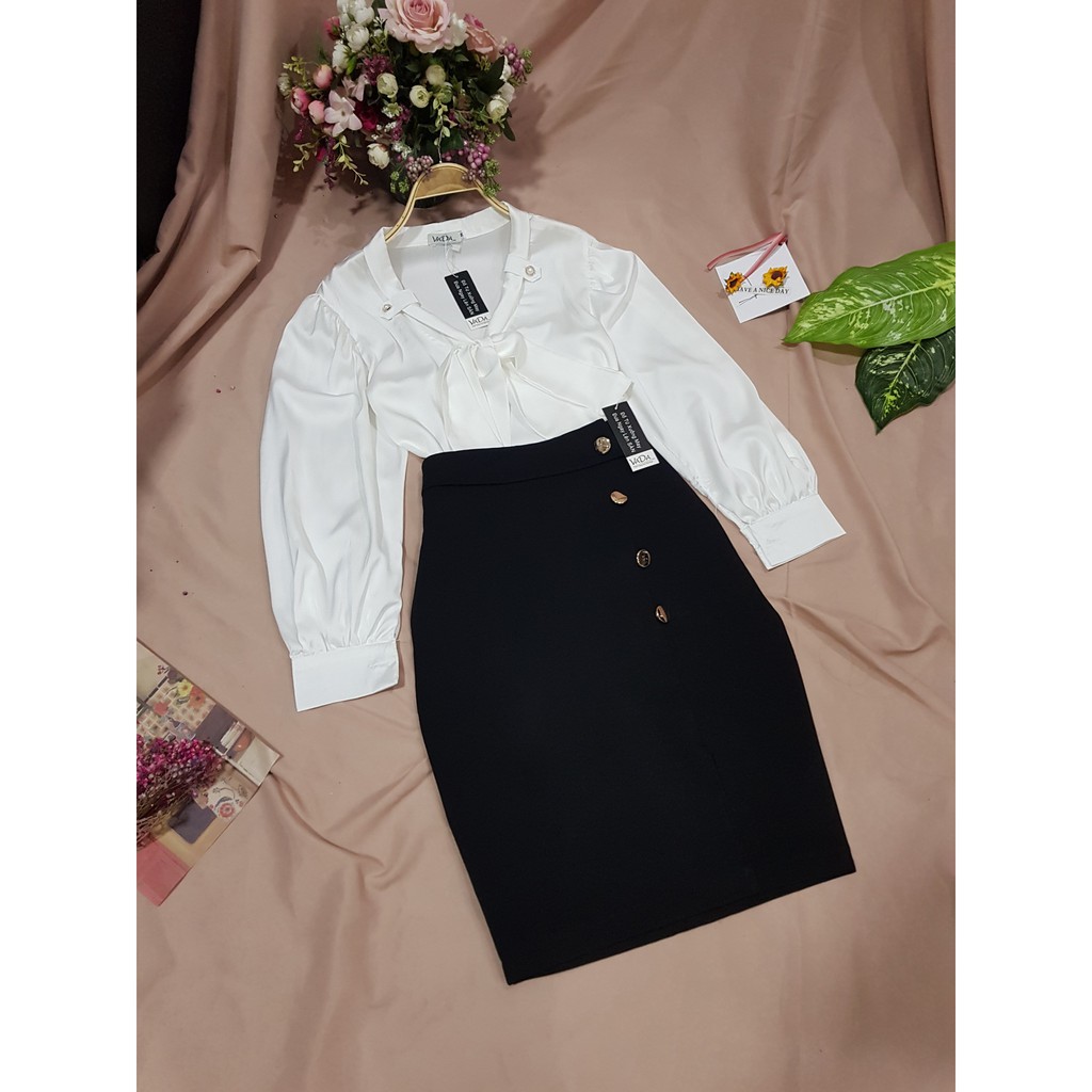 Chân váy bút chì đính nút siêu xinh siêu sang siêu cao cấp, thiết kế cho công sở, đi tiệc, đi chơi đều được - CV0099 | BigBuy360 - bigbuy360.vn