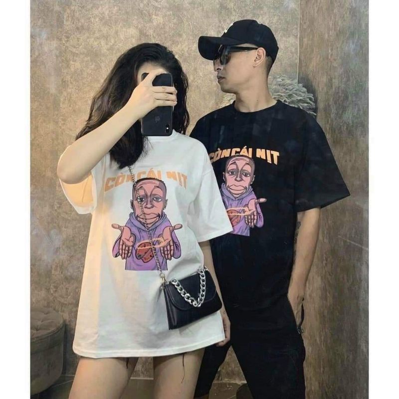 [ Ảnh thật + Video ] Áo Thun Tay Lỡ, Áo phông Unisex In Hình Còn Cái Nịt Form Nam Nữ 40-65kg