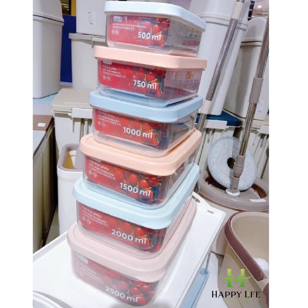 Bộ hộp đựng thực phẩm tủ lạnh, combo hộp nhựa đựng thực phẩm INOCHI tiêu chuẩn Nhật Bản - Happy Life 4U