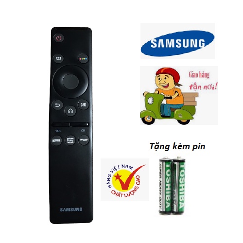 Điều khiển tivi samsung UA43T6500, Remote tivi samsung 4k smart lưng đen