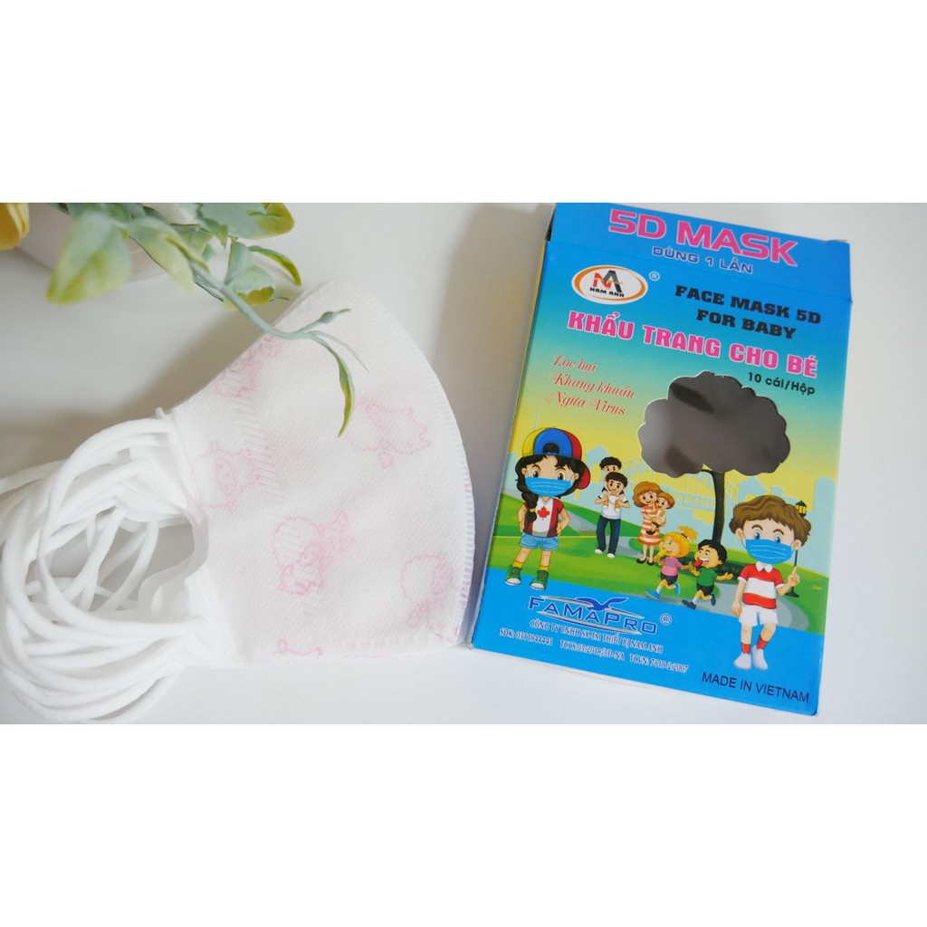 Set 10c Khẩu trang 3D Mask Nam Anh cho bé