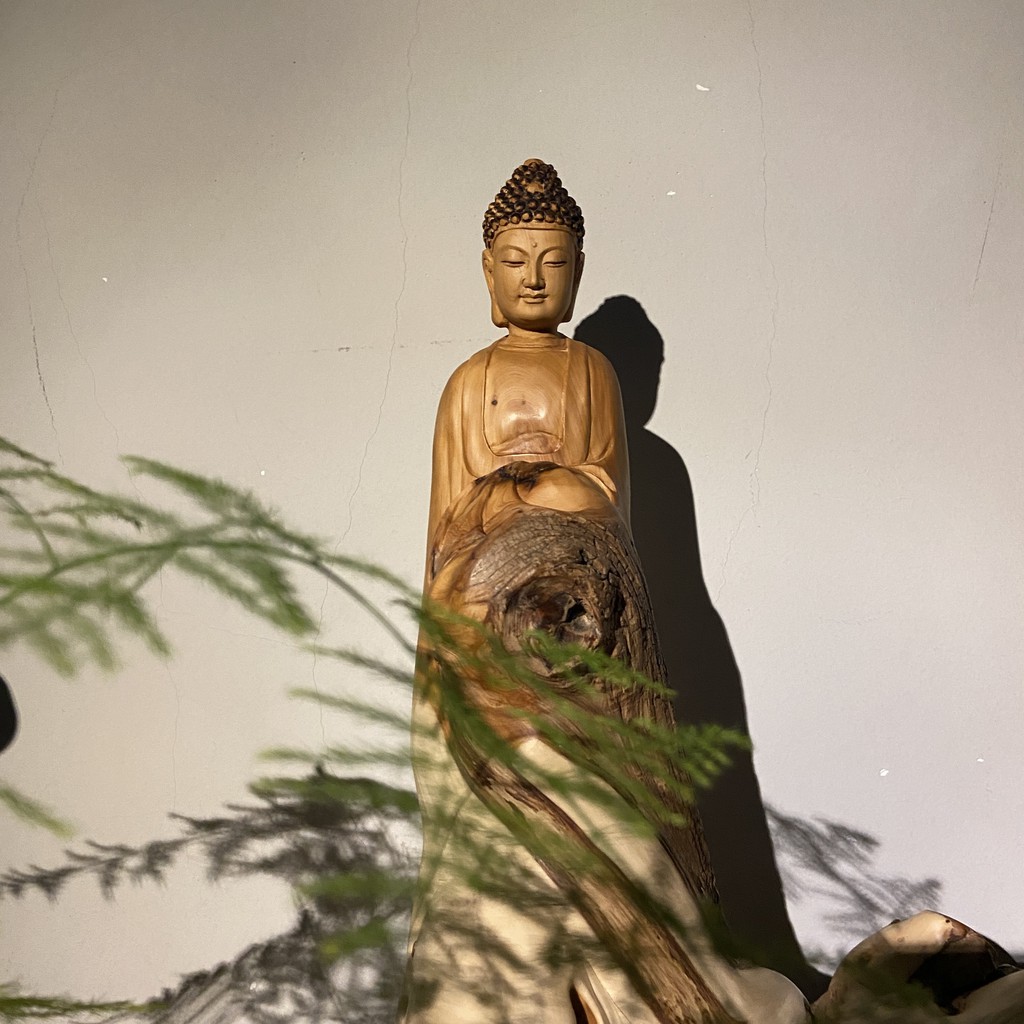 Tượng Phật Thích Ca - Gỗ Nhai Bách song sắc