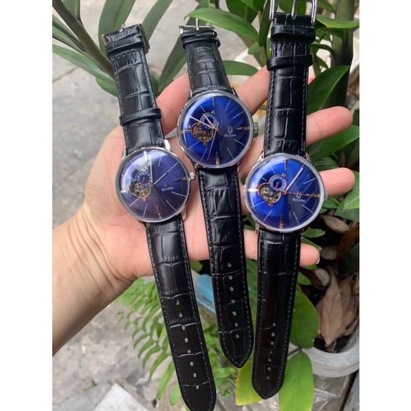 Đồng hồ dây da bulova máy nhật size 42 kinh mo cong máy cơ
