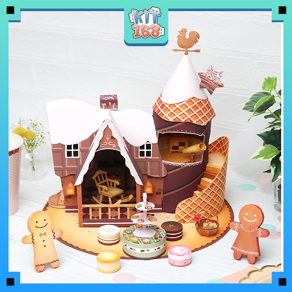 Mô hình giấy kiến trúc Ngôi nhà bánh kẹo