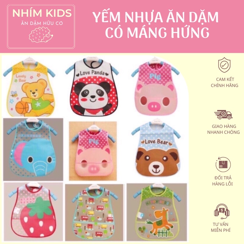 Yếm Nhựa Ăn Dặm Có Máng