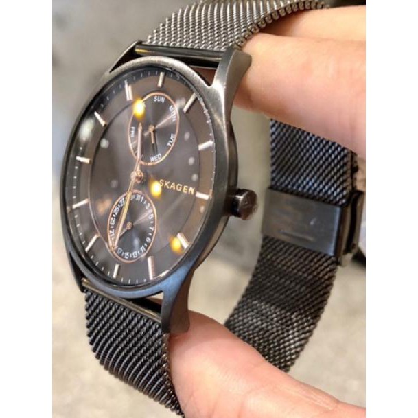 (Sale) Sale Đồng hồ nam dây lưới thép đen Skagen SKW6180 (có hình thật)