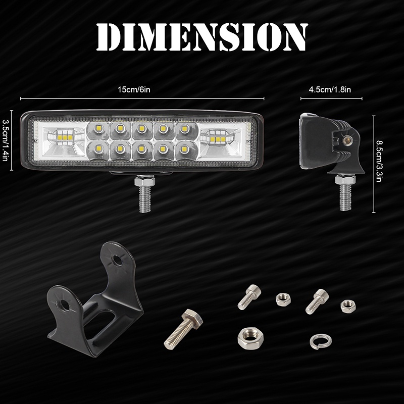 6 Inch Car LED Light Bar, for Truck Car Motorcycle Boat, 2 Pack O4VN