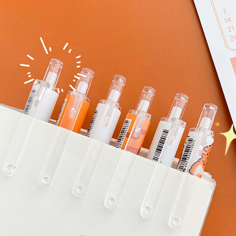 Bút bi mực màu đen ngòi 0.5mm thiết kế vỏ họa tiết hình chú hổ đáng yêu chất lượng cao