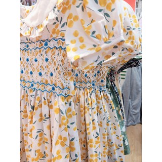 Đầm smock vàng