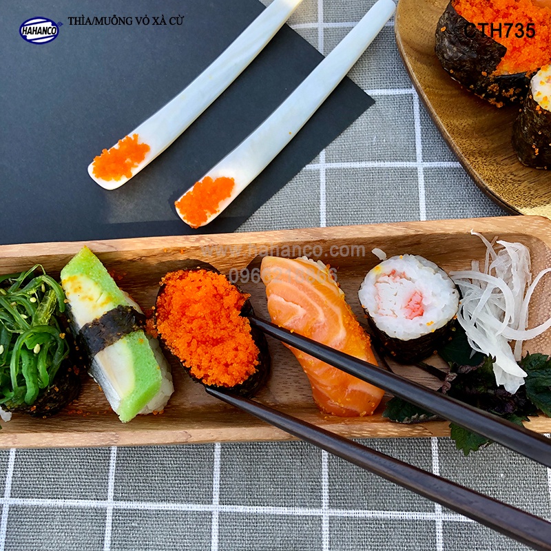 Thìa vỏ xà cừ - xúc trứng cá hồi /ăn kem/xúc gia vị/thìa cafe/decor - CTH735