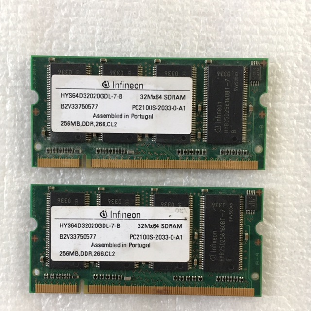 Thanh SDRAM 256MB PC2100S 266 hàng tháo máy laptop cũ.