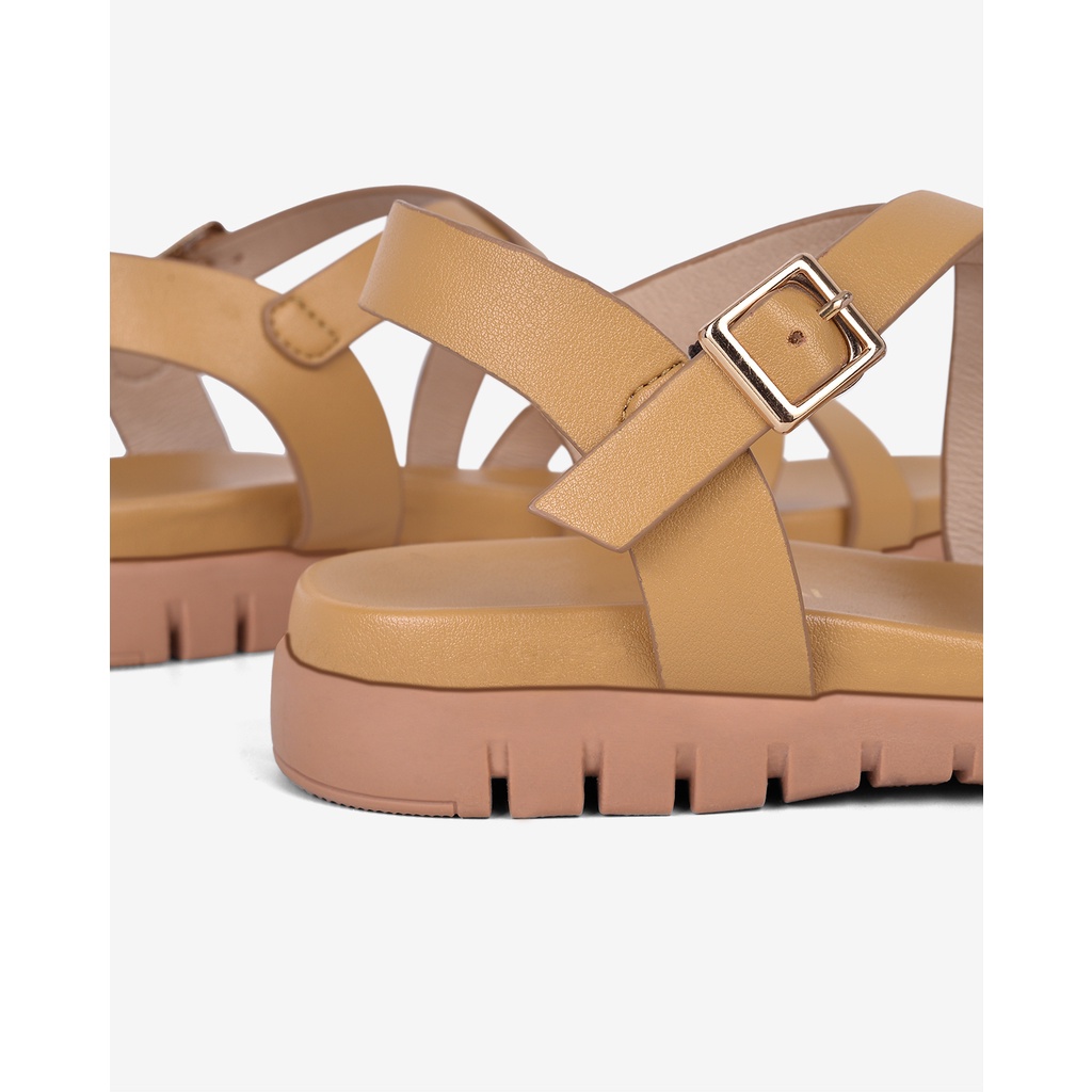 Giày Sandal nữ Đông Hải thiết kế Ankle - Strap da bò cao cấp quai đan chéo nữ tính đế cao su 3cm  - S32B1