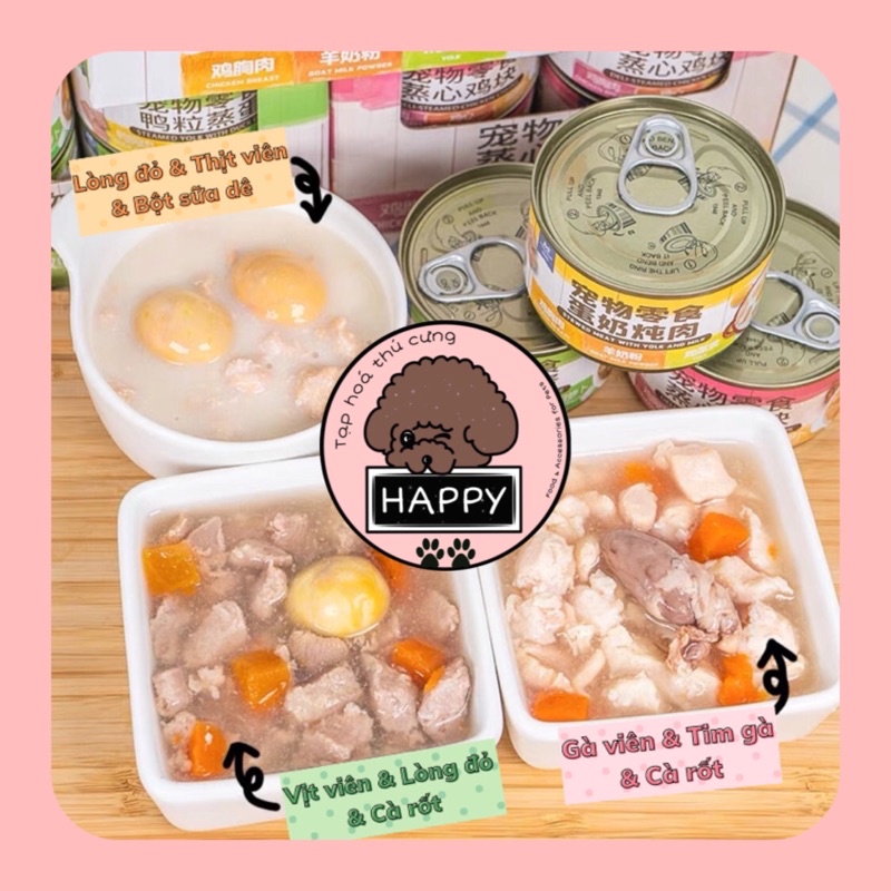 HOẢ TỐC |  Pate thịt hầm rau củ đóng hộp cho thú cưng 100g / Súp thịt đóng lon ăn liền Matchwell Yihe cho chó mèo