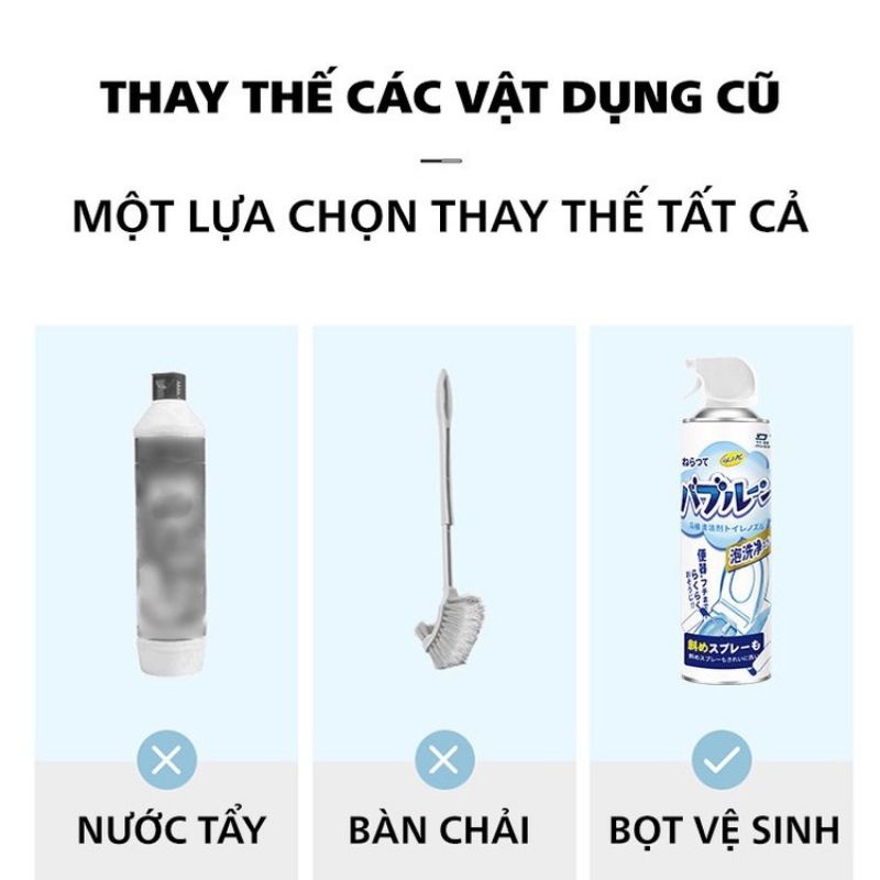 Chai 500ml Xịt Bọt Tuyết Vệ Sinh Toilet, Nhà Tắm Đa Năng