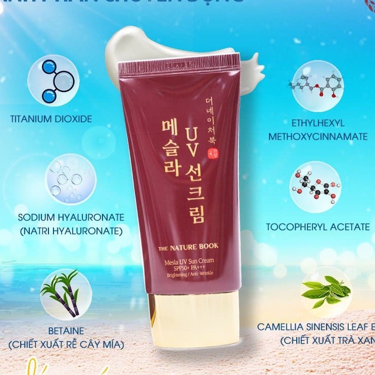 KEM CHỐNG NẮNG NG.Ừ.A N.Á.M NATURE BOOK – KEM CHỐNG NẮNG THE NATURE BOOK MESLA UV SUN CREAM
