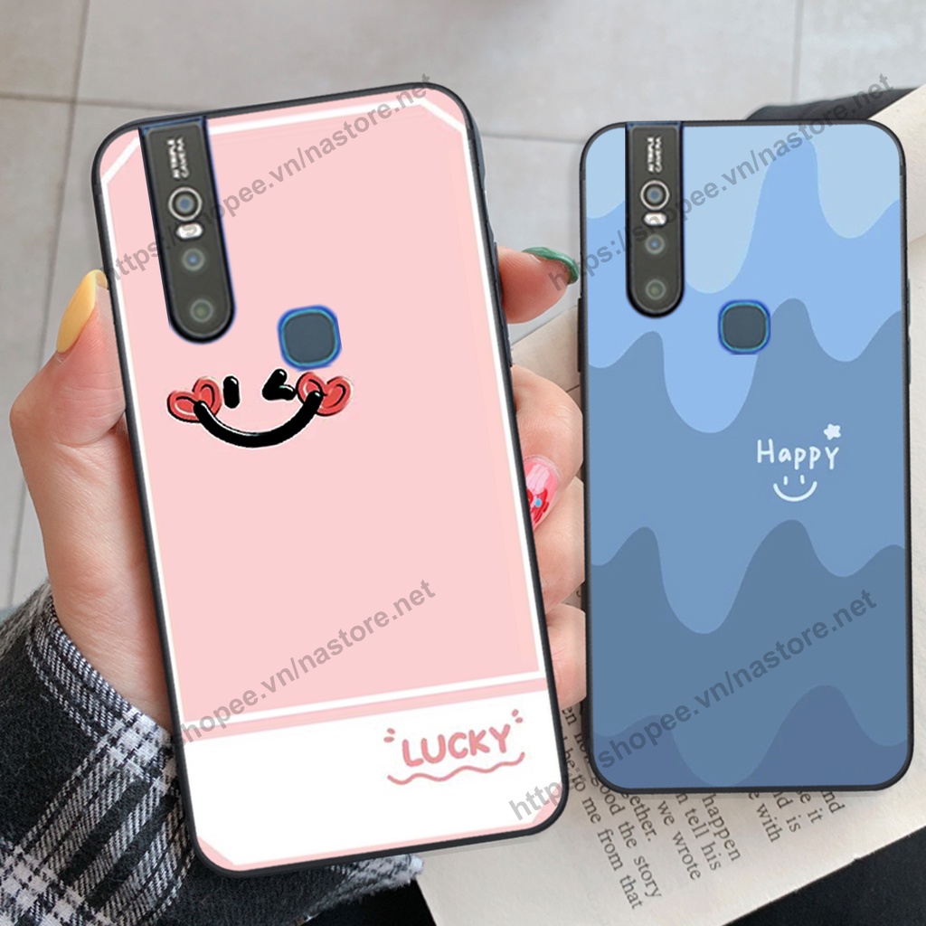 Ốp lưng Vivo V15 / V15 Pro mặt cười, họa tiết caro đơn giản đẹp cute