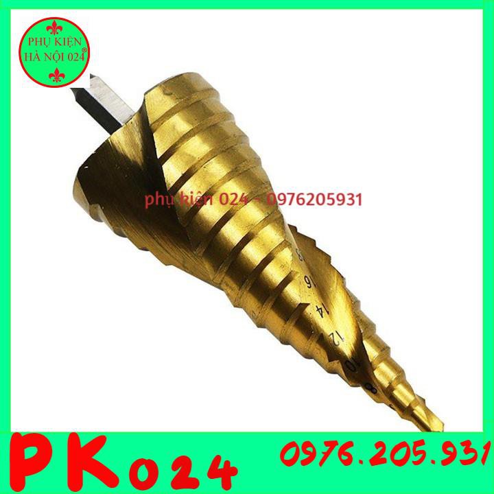 Mũi Khoan Tầng 4-32mm Mạ Titan Rãnh Xoắn Chuôi Lục Giác
