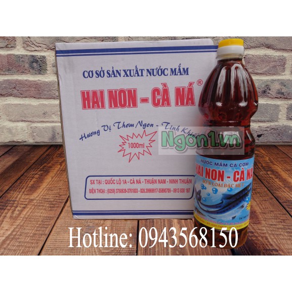 Nước mắm Hai Non - Cà Ná 30 độ đạm (vị mắm dịu thơm, hậu vị ngọt ngon) chai 1l