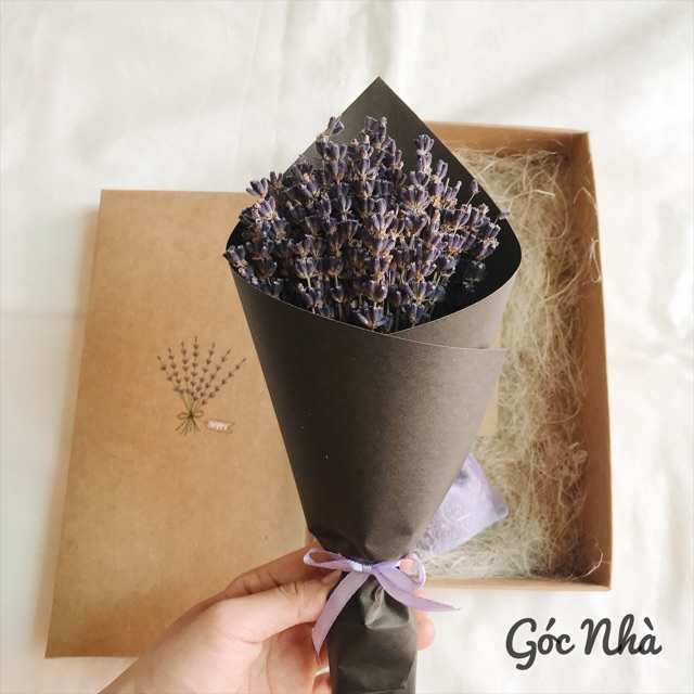 Hộp quà hoa lavender oải hương sang trọng vintage làm quà tặng sinh nhật ngày kỷ niệm valentine SIZE S gocnha