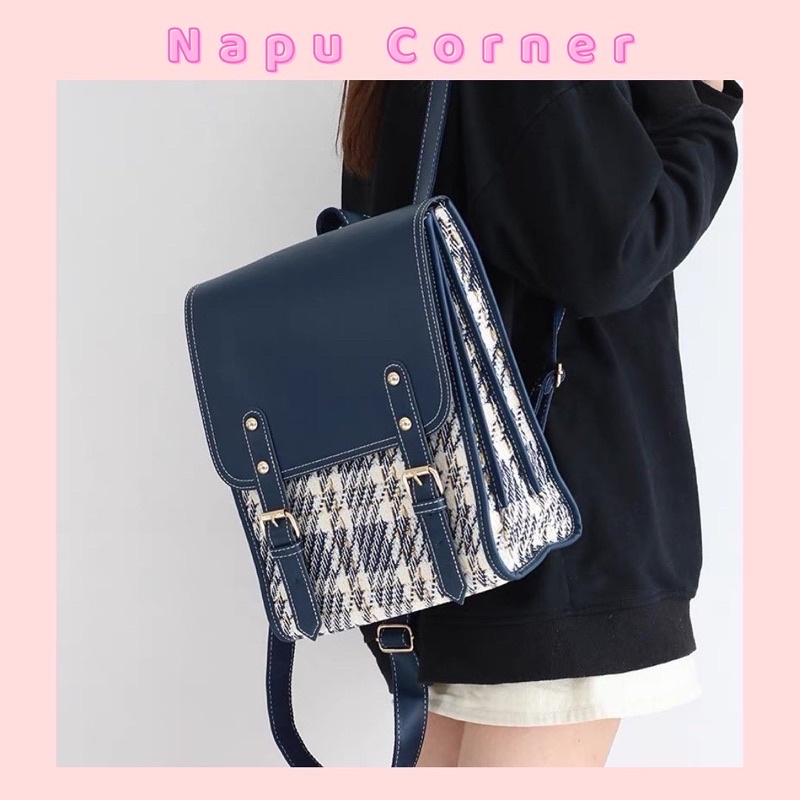 COMBO BALO DA ĐAN CARO VINTAGE CHỐNG THẤM + SỔ NOTE, KẸP GỖ, PIN CÀI,...