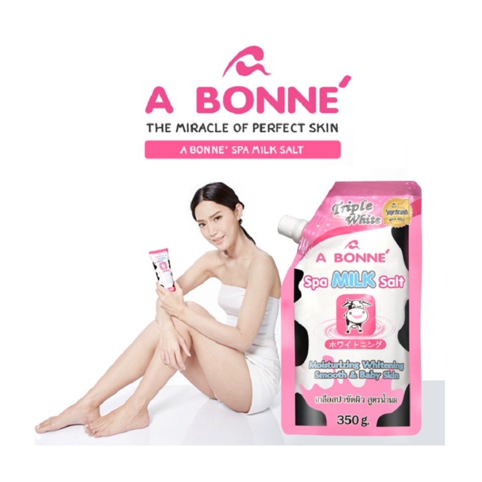 Muối Tắm Sữa Bò Spa A Bonne Tẩy Tế Bào Chết, Làm Mềm Da Thái Lan 350g (Có Vòi)