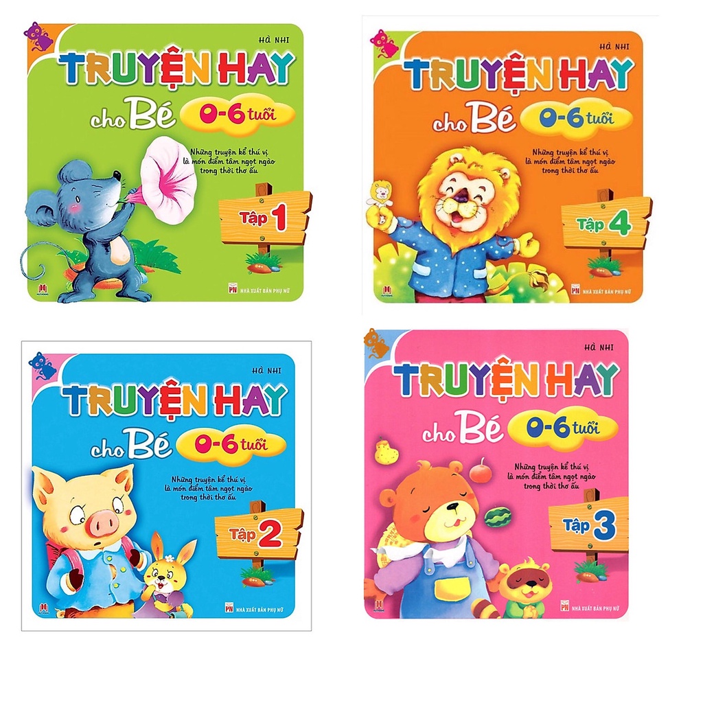 Sách - Combo bộ 4 cuốn Truyện hay cho bé 0-6 tuổi ( tập 1,2,3,4) (Huy Hoàng)
