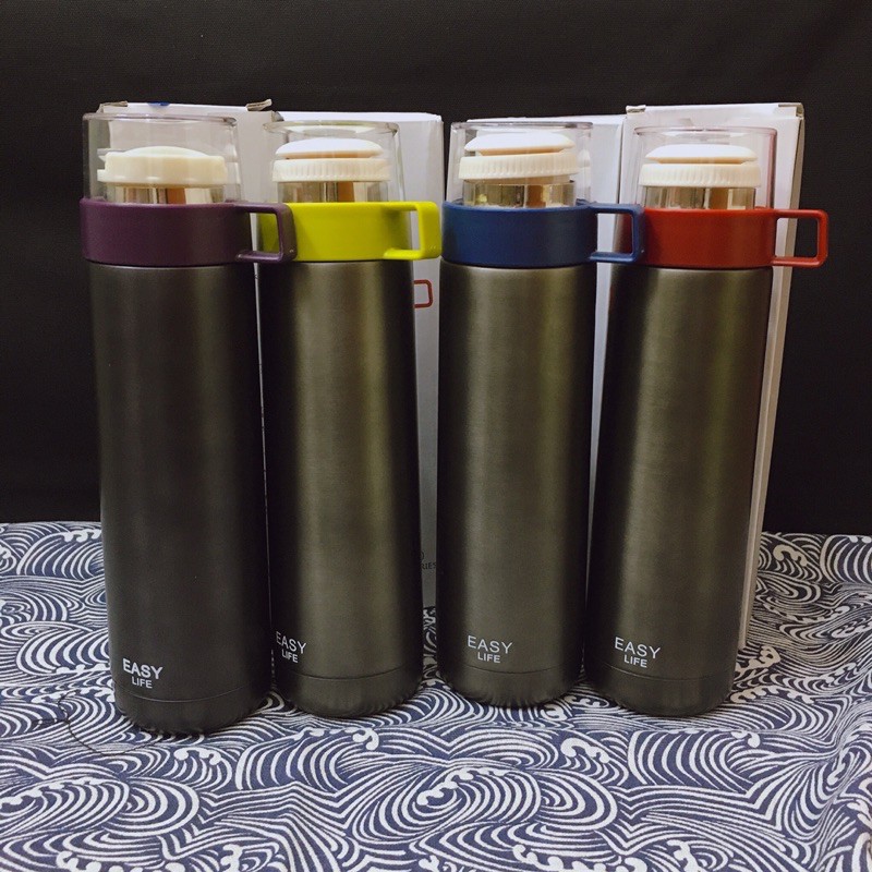 Bình giữ nhiệt Easy life Thermos dạng phích có nắp cốc tiện lợi dung tích 500ml bình inox 304 giữ nhiệt cực tốt đến 15h