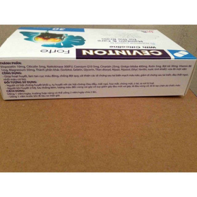 CHÍNH HÃNG) Cevinton Forte – Giúp hoạt huyết, bổ não, ngừa tai biến não,