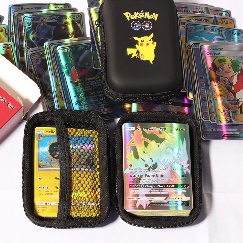 [COD] Gx MEGA Cards Pokemon Cards Holder Game Cards Album Game Cards Holder Pikachu Cards Album Pokemons Toys 50 Capacity Earphone Storage Box Hard Case Pikachu Game Cards Collection Box Game Cards Book/Multicolor