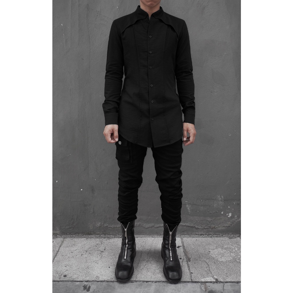 Áo sơ mi dài tay đũi vạt đối xứng RICH - AS043