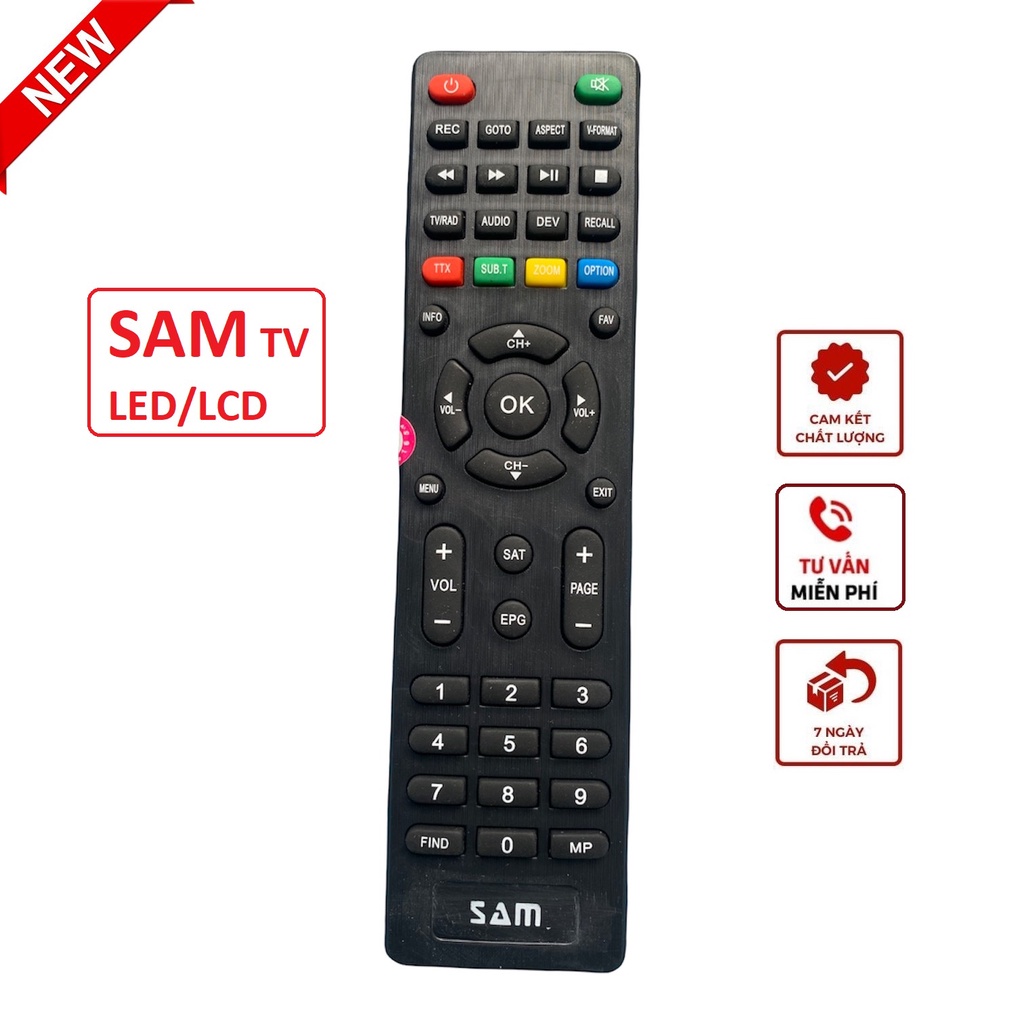 Điều khiển tivi SAM lcd/led Remote tv 32SEA3000T2 - Hàng mới, tặng kèm pin