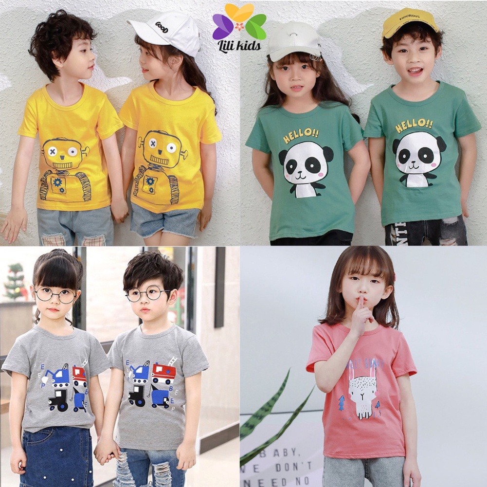 áo bé trai áo phông cho bé in hình vui nhộn cho bé trai bé gái áo thun chất cotton hàng đẹp LYBABY AP01