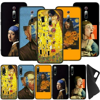 Ốp điện thoại silicone TPU dẻo màu đen in hình Van Gogh/Lisa cho Iphone XR X XS Max 7 8 6 6s +