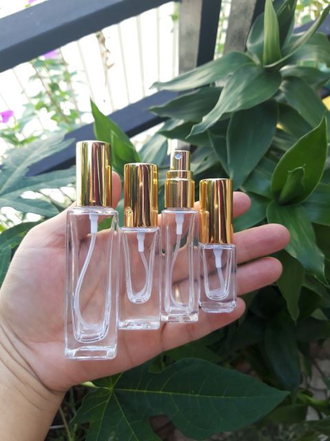 Chai lọ chiết nước hoa thủy tinh thân vuông nắp vàng 3ml 5ml 10ml 20ml 25ml | BigBuy360 - bigbuy360.vn