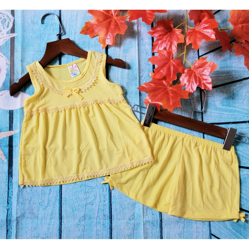 NOVA SHOP 115k Combo 3 bộ đồ thun lạnh không tay cho bé gái từ 8-23kg